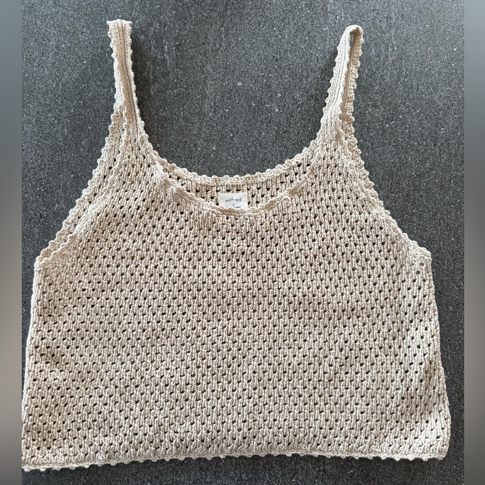 Aritzia Wilfred cream Crochet Knit tank top - Picture 4 of 6